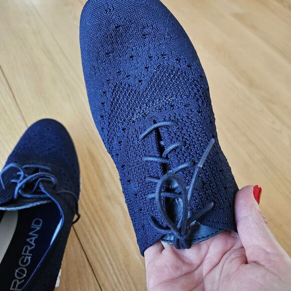 Cole Haan Womens Zerogrand Running Shoes Navy Blue W06730 Low Top Lace Up 9B - Picture 3 of 9